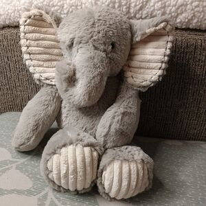Lambs Ivy 14 Inch Elephant Jett  Gray Shaggy Plush Stuffed Animal